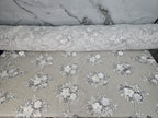 Tul Bordado Con Floral 3D, Lentejuela Y Perlas Color Plata- HH159 — Palacio Glamour