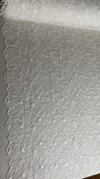 Tul Bordado Con Diseño Floral Color Blanco- HH173 — Palacio Glamour