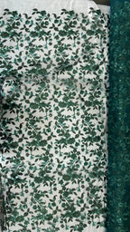 Tul Bordado Diseño Floral Con Lentejuela Color Botella -HH195 — Palacio Glamour