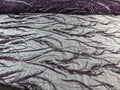 Tul Bordado Con Ramas En Lentejuela Y Chaquira Color Morado Uva -HH196 — Palacio Glamour