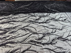 Tul Bordado Con Ramas En Lentejuela Y Chaquira Color Negro -HH196 — Palacio Glamour