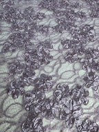 Tul Bordado Diseño Floral Con Lentejuela Color Mauve -HH198 — Palacio Glamour