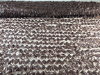Tul Bordado Con Textura De Flequillos en Lentejuela Color Café -HH209 — Palacio Glamour