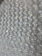 Tul Bordado Con Textura De Flequillos en Lentejuela Color Hueso -HH209 — Palacio Glamour