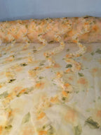 Tul Bordado Floral Con Aplicaciones 3D Color Amarillo -HH215 — Palacio Glamour