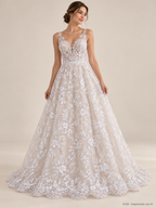 Tul bordado color blanco H165 — Palacio Glamour