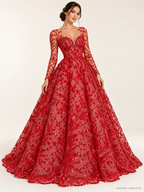 Tul bordado color rojo A845 — Palacio Glamour