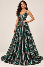 Tul bordado color verde A666 — Palacio Glamour