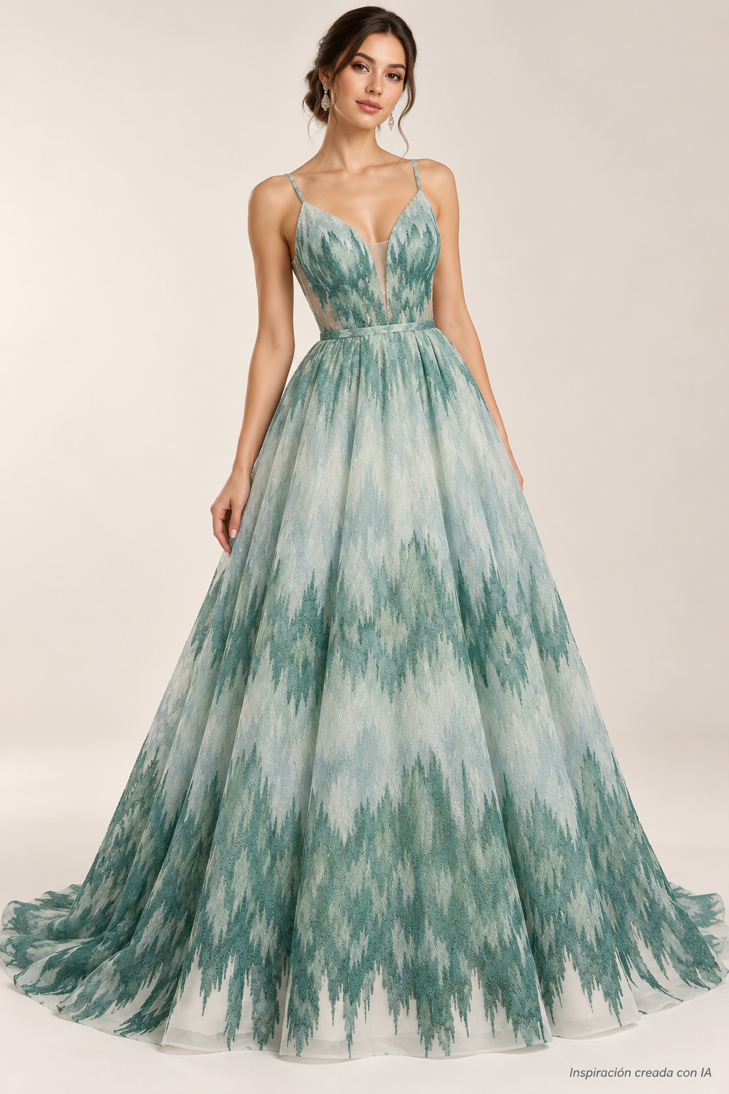 Tul bordado color verde A722 — Palacio Glamour