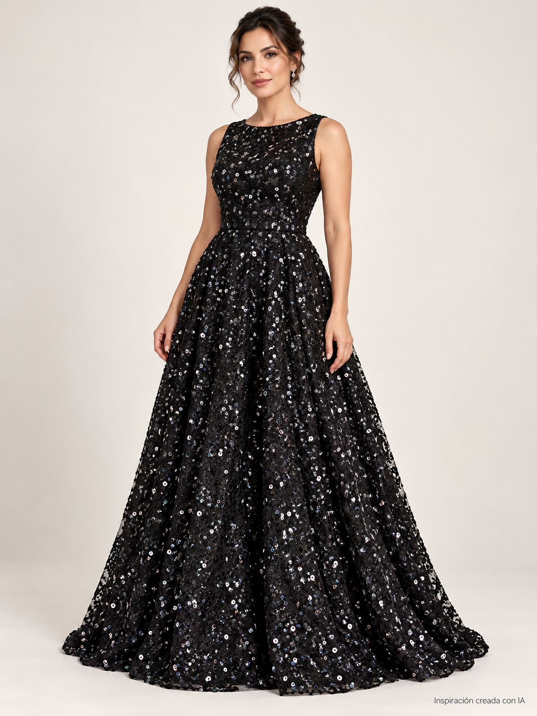 Tul bordado color negro A912 — Palacio Glamour