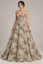 Tul bordado color oro A689 — Palacio Glamour