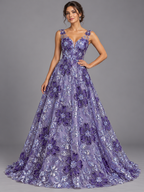 Tul bordado color lila H234 — Palacio Glamour