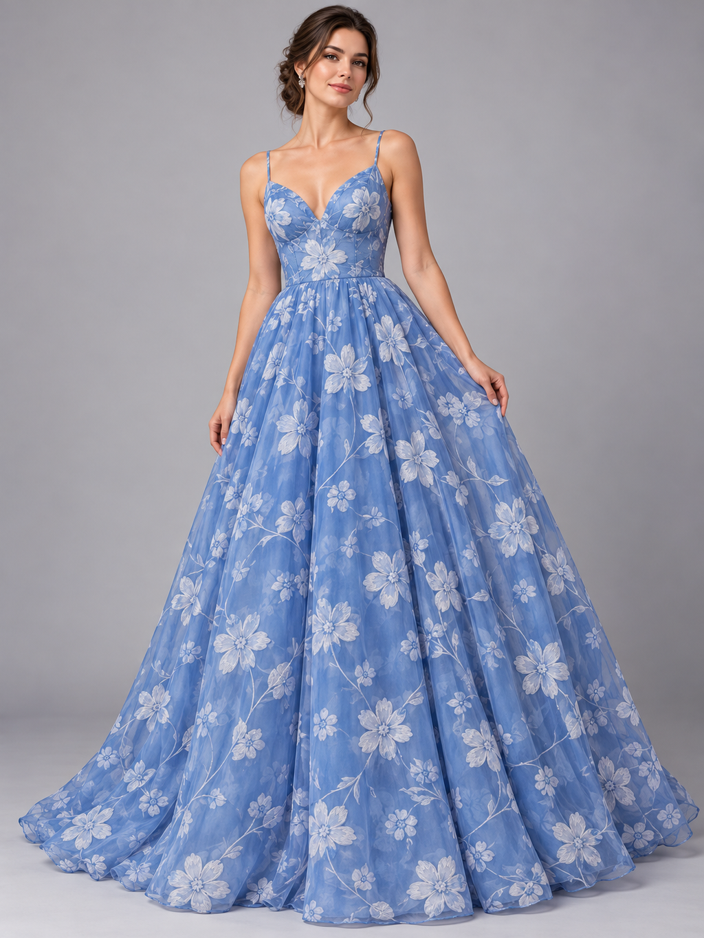 Tul bordado color plumbago H185 — Palacio Glamour