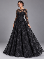Tul bordado color negro H212 — Palacio Glamour