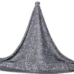 Tul bordado con lentejuela sobre terciopelo A789 color gris — Palacio Glamour