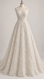 Tul Bordado Con Diseño Floral Con Lentejuela Color Hueso -HH193 — Palacio Glamour
