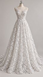 Tul Bordado Diseño Floral Con Lentejuela Color Blanco-HH195 — Palacio Glamour