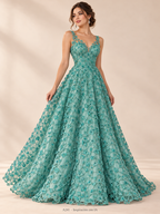 Tul bordado color menta A241 — Palacio Glamour