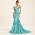 Tul bordado color aqua A362 — Palacio Glamour