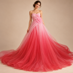 Tul bordado color fresa rosa A625 — Palacio Glamour