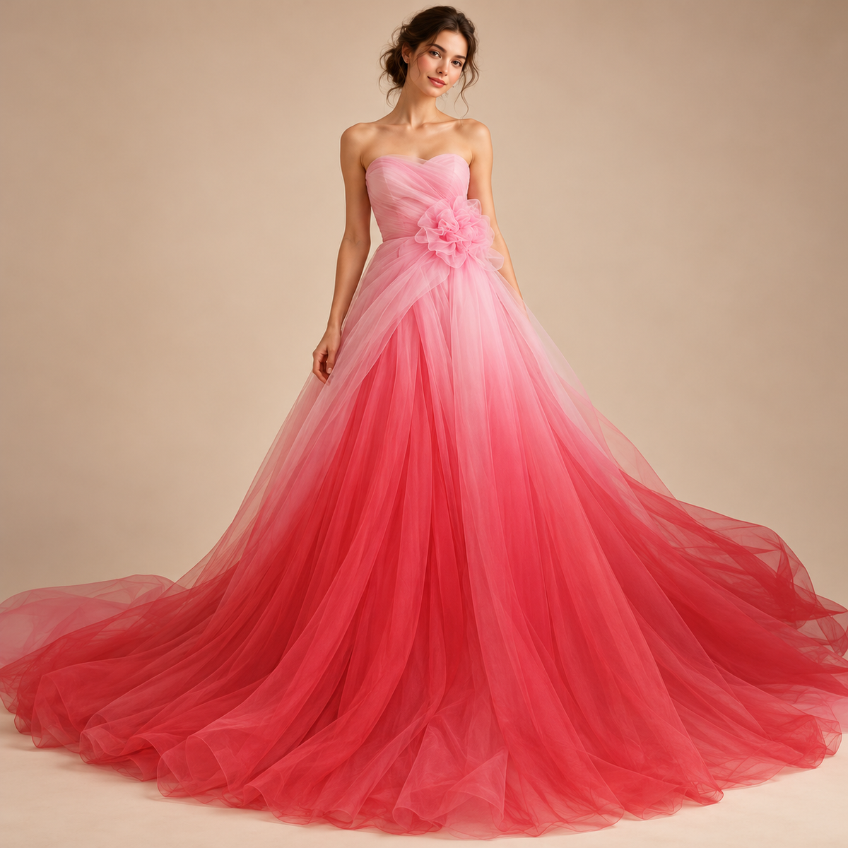 Tul bordado color fresa rosa A625 — Palacio Glamour