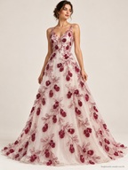 Tul bordado color vino A630 — Palacio Glamour