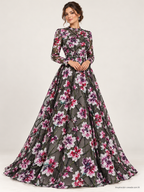 Tul bordado Con Flores de Lentejuela Color Nude A671 — Palacio Glamour