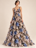 Tul bordado color azul A681 — Palacio Glamour