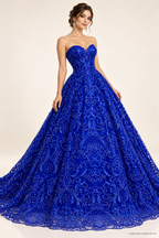 Tul bordado color rey A778 — Palacio Glamour