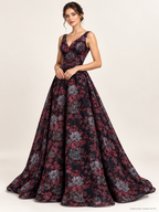 Tul bordado color rojo A798 — Palacio Glamour