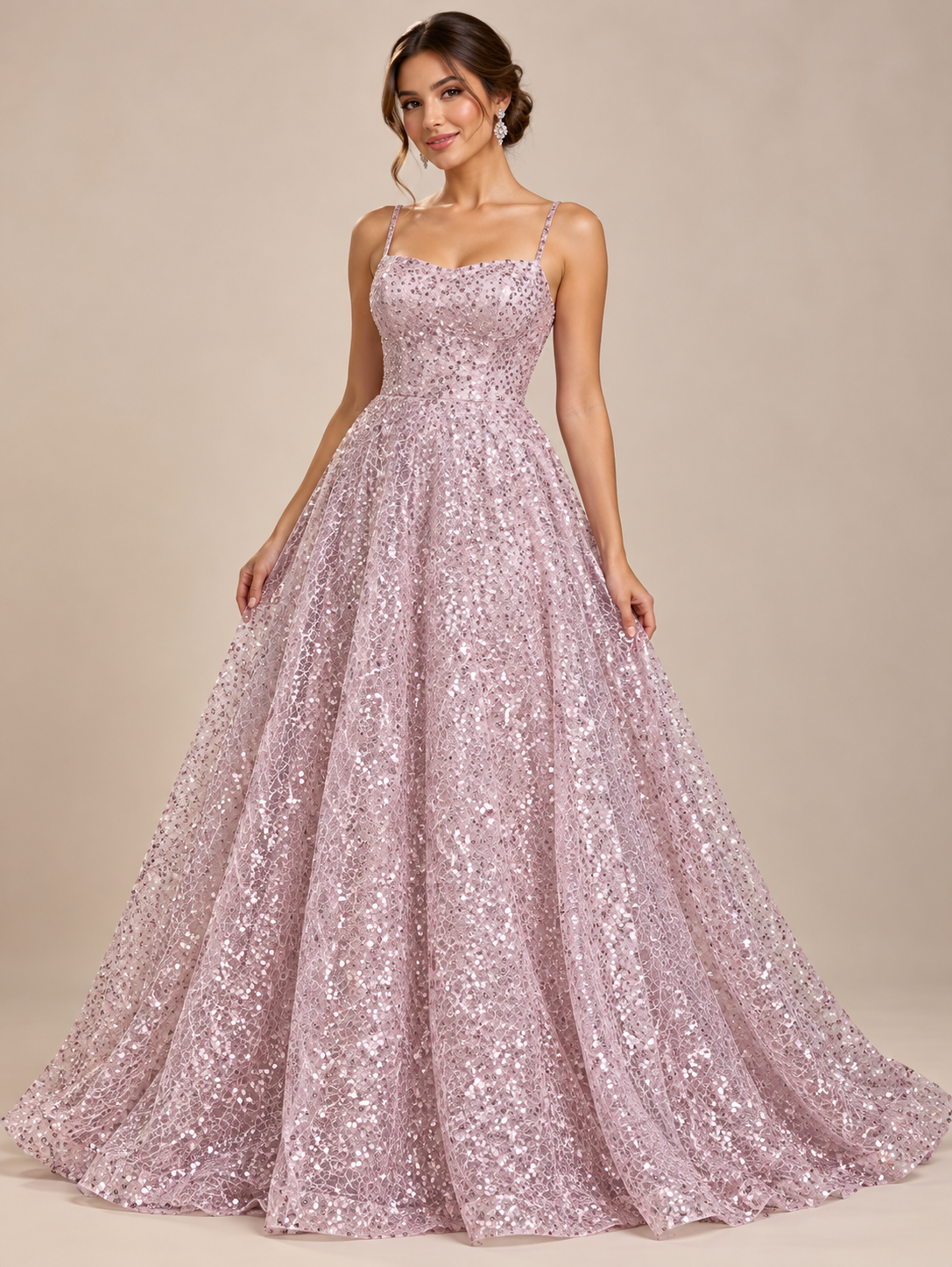 Tul bordado color palo de rosa A830 — Palacio Glamour