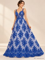 Tul bordado color azul rey A837 — Palacio Glamour