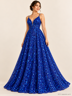 Tul bordado color azul rey A913 — Palacio Glamour