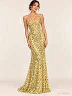 Tul bordado color amarillo A979 — Palacio Glamour