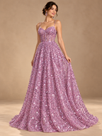 Tul bordado color lila A979 — Palacio Glamour