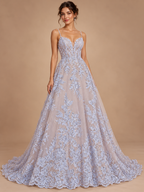 Tul bordado color blanco A982 — Palacio Glamour