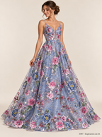 Tul bordado color azul rey A987 — Palacio Glamour