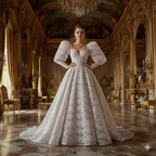 Tul bordado color hueso A164 — Palacio Glamour