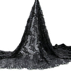 Tul bordado FR564 negro con lentejuelas para vestidos de gala y fiesta — Palacio Glamour