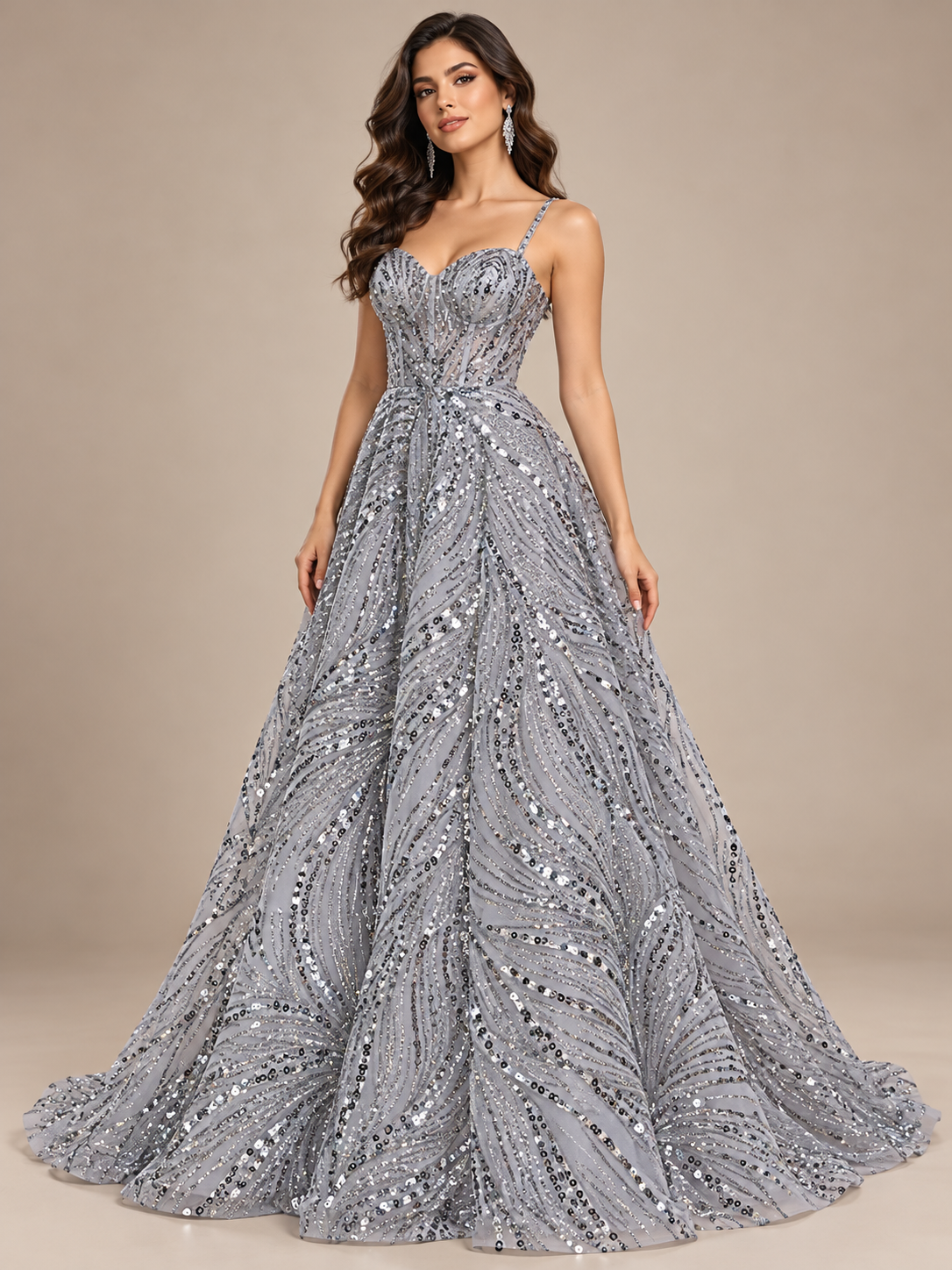 Tul bordado color plataH 035 — Palacio Glamour