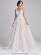 Tul bordado color blanco H042 — Palacio Glamour