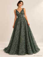 Tul bordado color botella H072 — Palacio Glamour