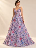 Tul bordado color Lila claro H074 — Palacio Glamour