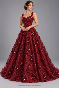Tul bordado color vino H091 — Palacio Glamour