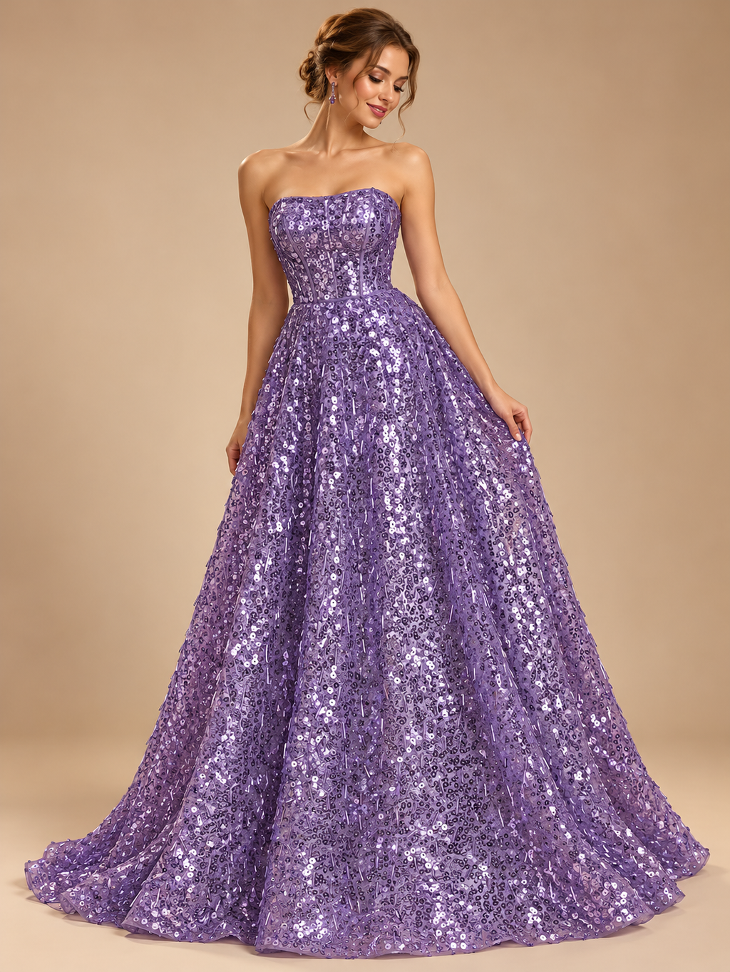 Tul bordado color malva H093 — Palacio Glamour