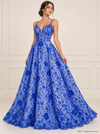 Tul bordado color azul rey H099 — Palacio Glamour