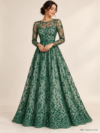 Tul bordado color botella H099 — Palacio Glamour