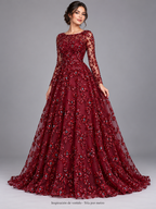 Tul bordado color vino H125 — Palacio Glamour