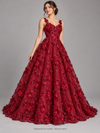 Tul bordado color vino H133 — Palacio Glamour
