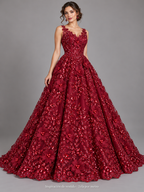 Tul bordado color vino H163 — Palacio Glamour